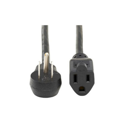 Tripp Lite Right-Angle Power Cord, 5-15P to 5-15R, 13A, 1 ft (P024-001-13A15D)