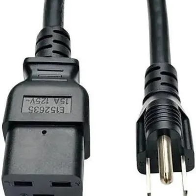Tripp Lite Computer Power Cord P034-008, C19 to NEMA 5-15P, 15 A, 125 V, 8 ft