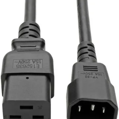 Tripp Lite Power Cord P047-002, C19 to C14, Heavy-Duty, 15 A, 250 V, 2 ft