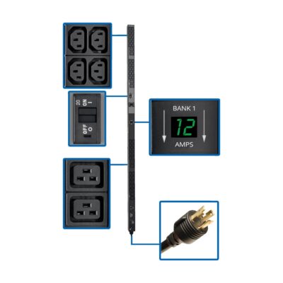 Tripp Lite PDUMV30HV2 Metered 30A 200-240V 0U Dual-Bank PDU